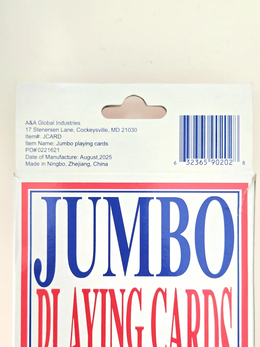 Jumbo Playing Cards Full Deck Plastic Coated NWT